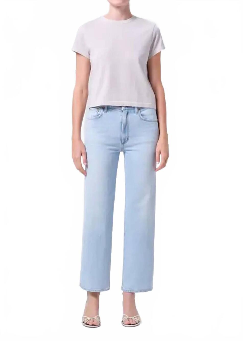 NEW AGOLDE harper crop jean in flaunt (lt pale warm ind)